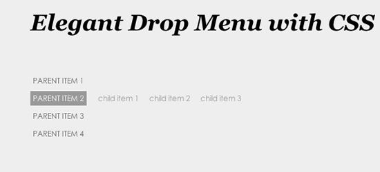 Elegant Drop Menu With CSS Only