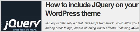 How to include JQuery on your WordPress theme