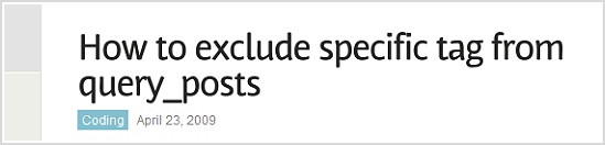 How To Exclude Specific Tag from Query Posts