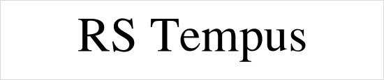 RS Tempus Font